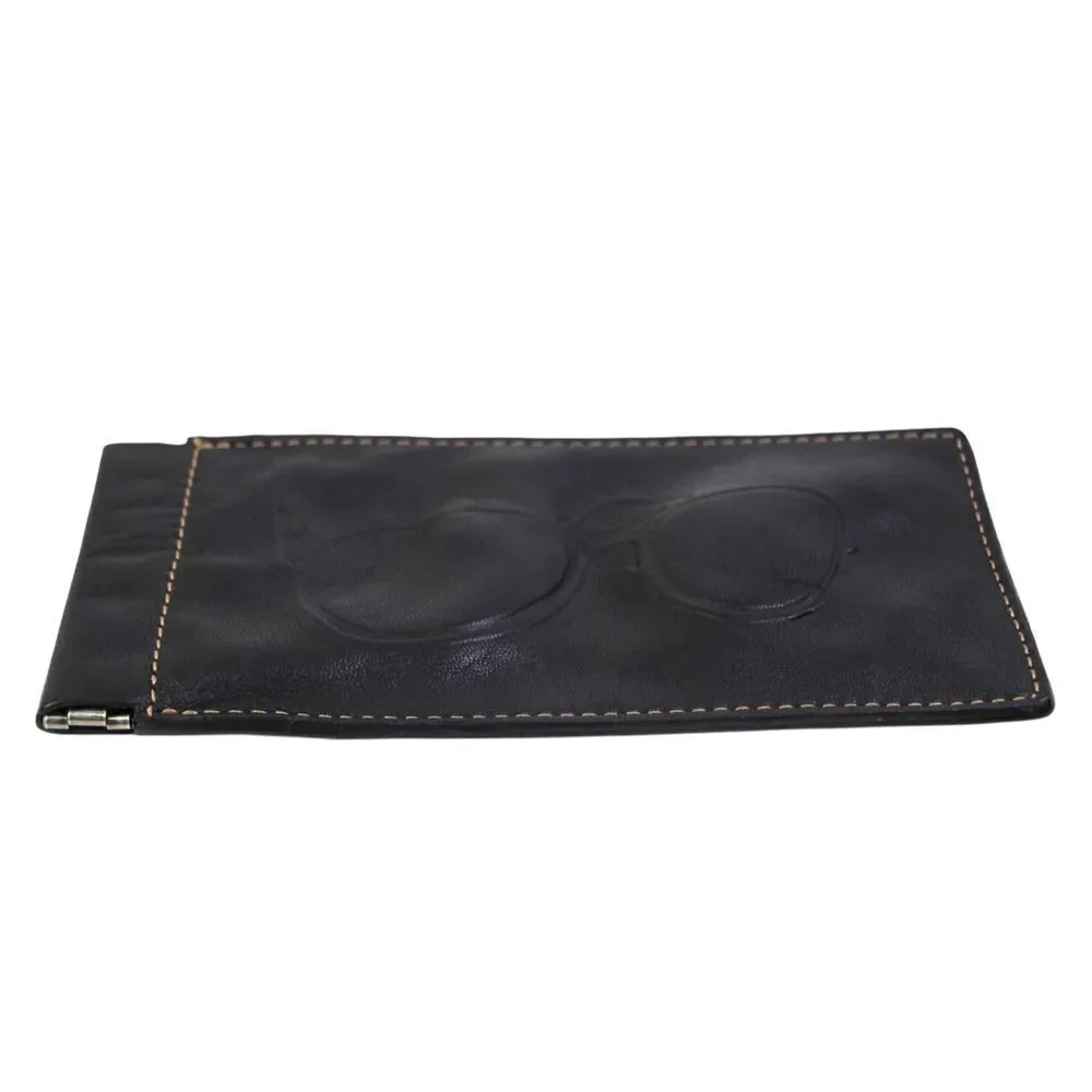 Fossil BLACK GENUINE LEATHER GLASSES SUNGLASSES CASE Sz 7"x3.5" - Picture 4 of 9